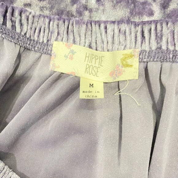 Hippie Rose Off the Shoulder Velvet Purple Top Size Medium - Picture 6 of 8